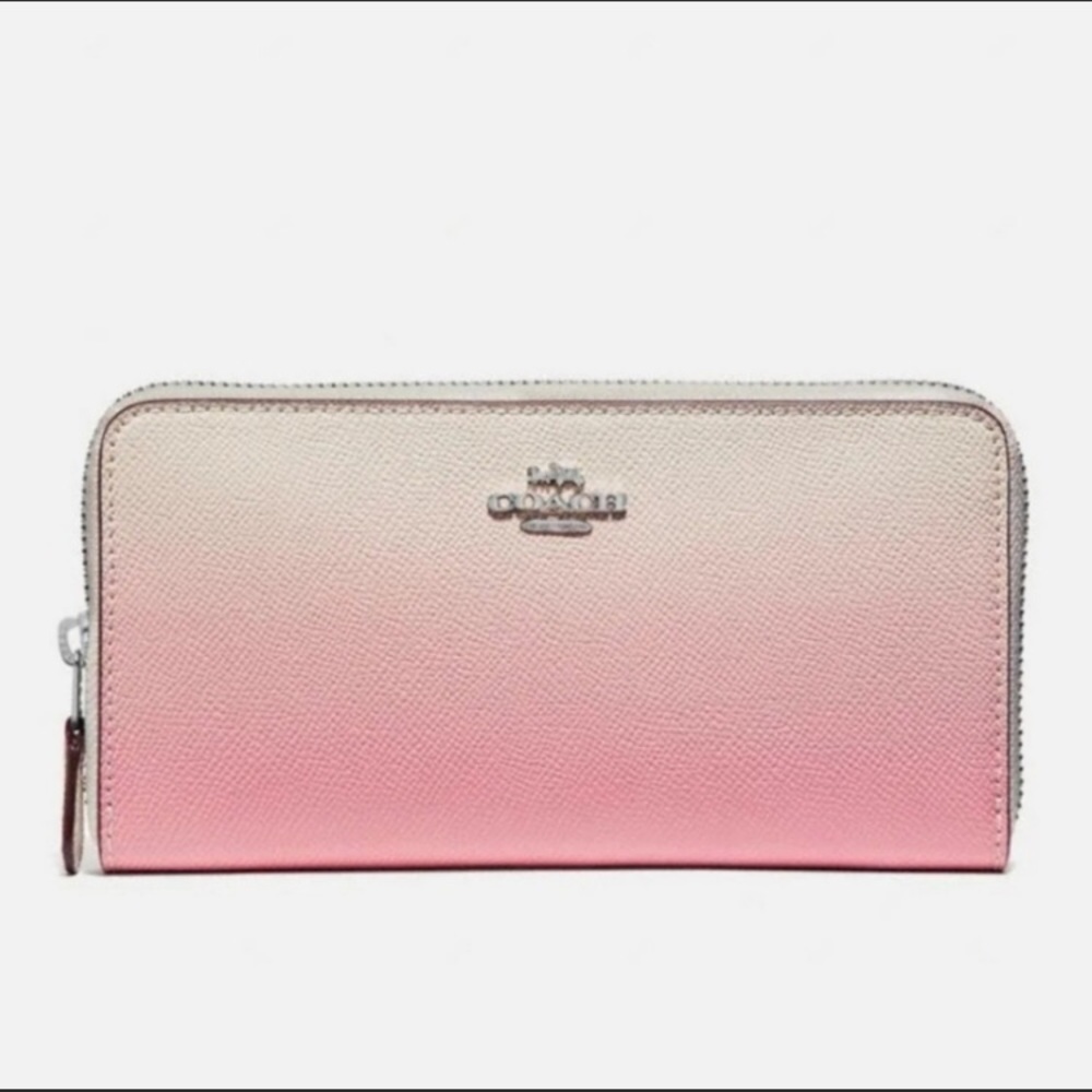 Coach Leather Accordion Zip Around Wallet